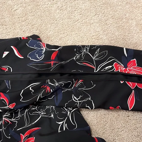 Halogen floral long sleeve A-line dress - Picture 3 of 9